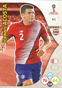 Johnny Acosta Costa Rica Panini 2018 World Cup #65